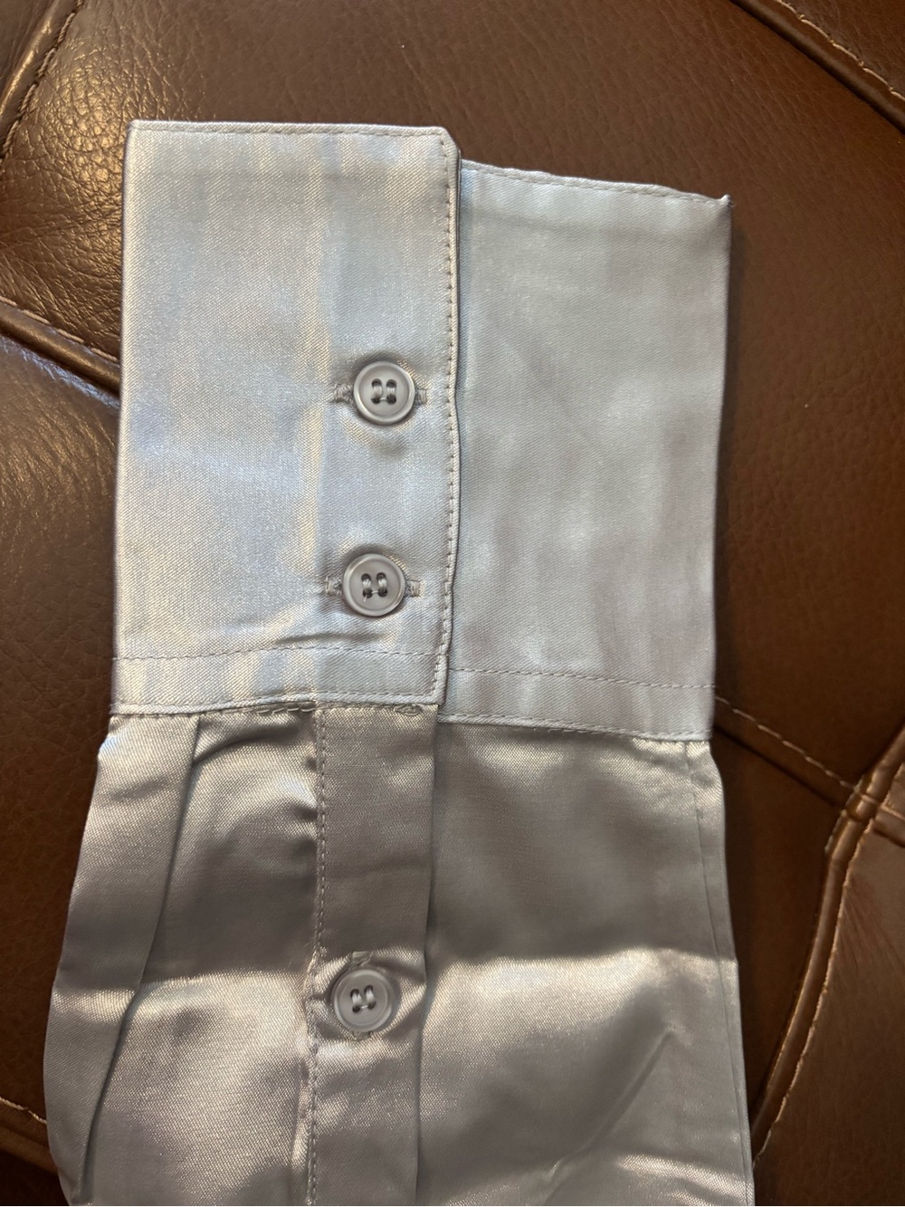 New York & Company Silver Button Down Blouse - Picture 6 of 8